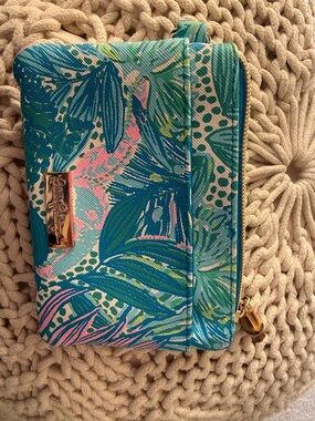 Lilly Pulitzer Vibrant Teal, Pink & Green Printed Zip Wallet